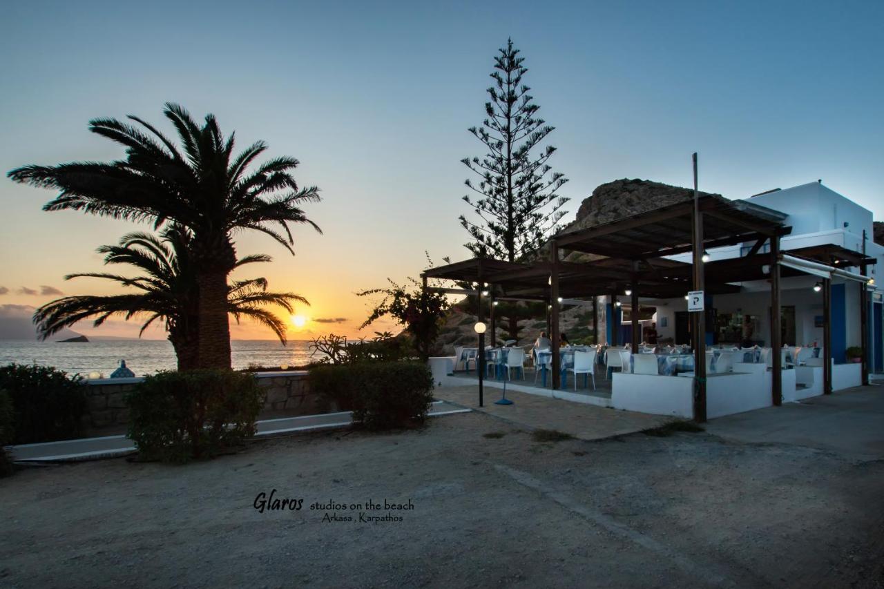 Glaros Luxury Studio On The Beach Apartment Arkasa Bagian luar foto