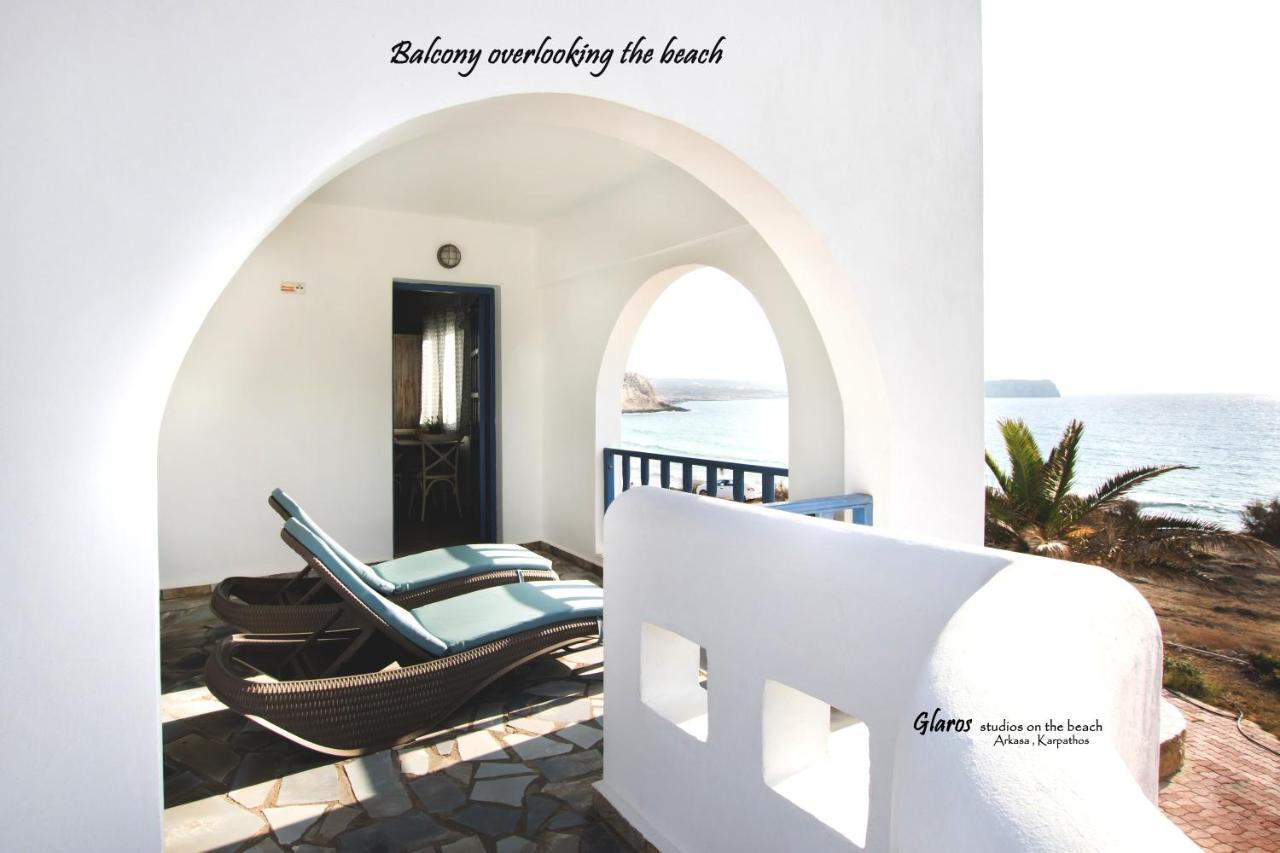 Glaros Luxury Studio On The Beach Apartment Arkasa Bagian luar foto
