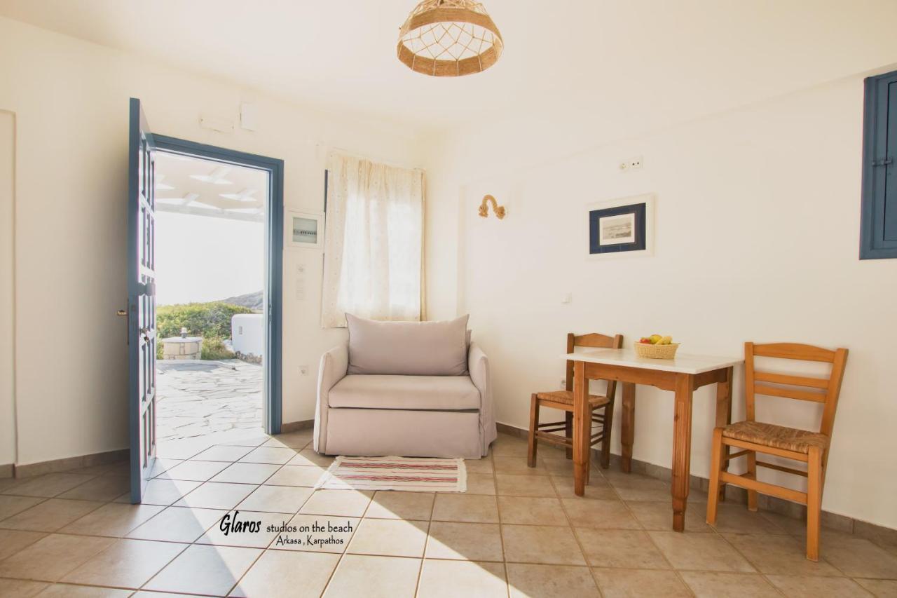 Glaros Luxury Studio On The Beach Apartment Arkasa Bagian luar foto