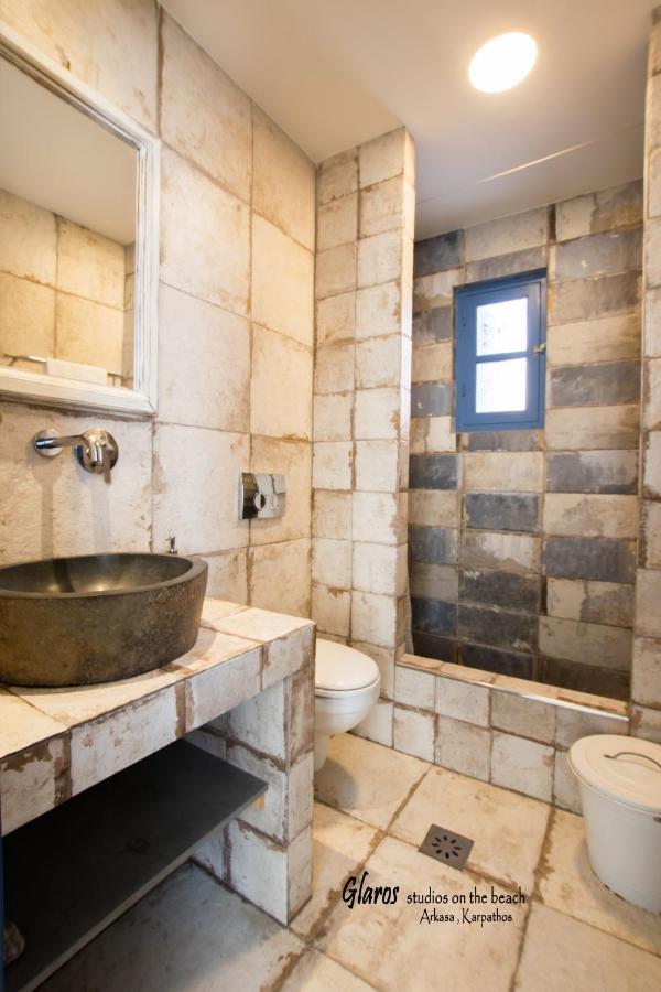 Glaros Luxury Studio On The Beach Apartment Arkasa Bagian luar foto