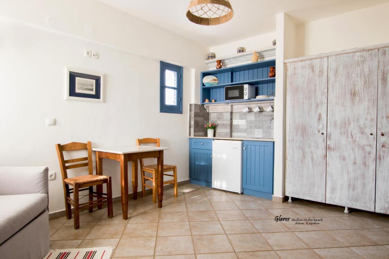 Glaros Luxury Studio On The Beach Apartment Arkasa Bagian luar foto